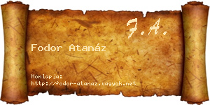 Fodor Atanáz névjegykártya