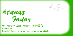 atanaz fodor business card